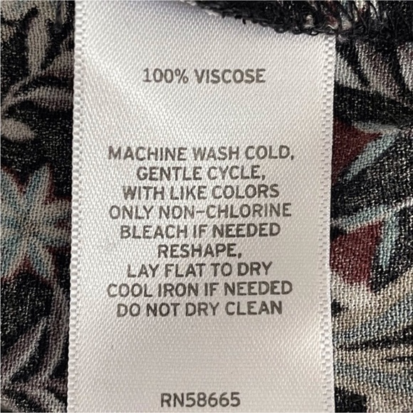 Hinge Black Floral Bell Sleeve Blouse - Picture 5 of 5